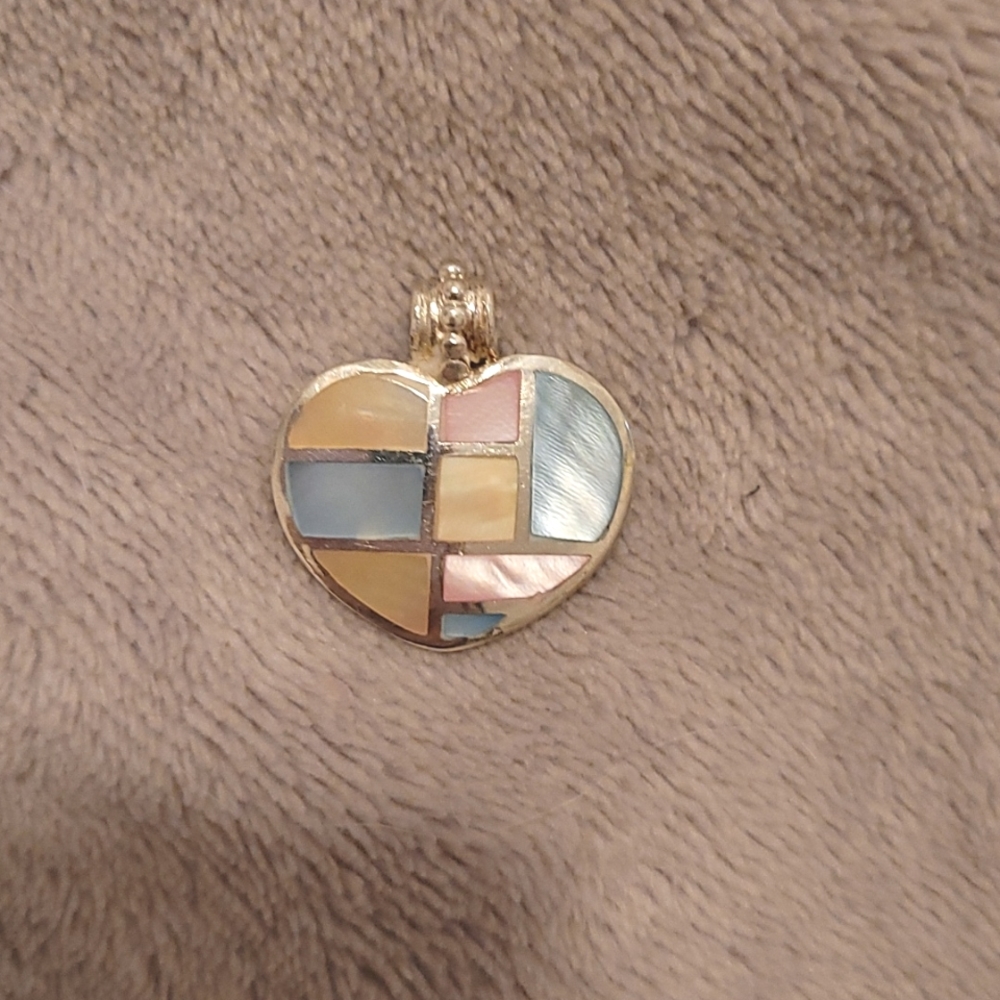 Sterling Silver and Mother of Pearl Heart Pendant
